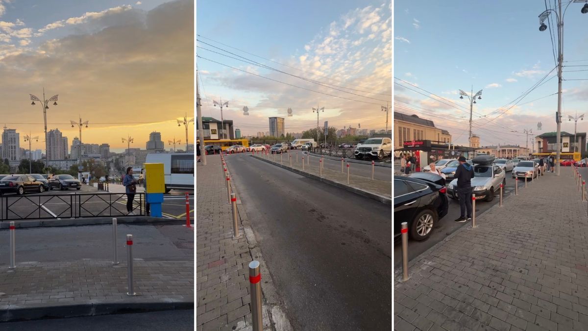 Вокзальна площа Києва: хаос із паркуванням триває, попри нову стоянку (відео) Парковка біля Центрального вокзалу Києва з новими обмежувальними стовпчиками та автомобілями