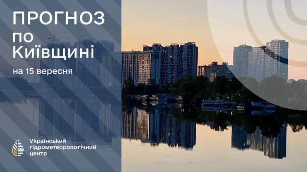 Прогноз погоди на 22 вересня: Київ та область без опадів і до +27° Інфографіка з прогнозом погоди для Київщини на 15 вересня від Українського гідрометеорологічного центру