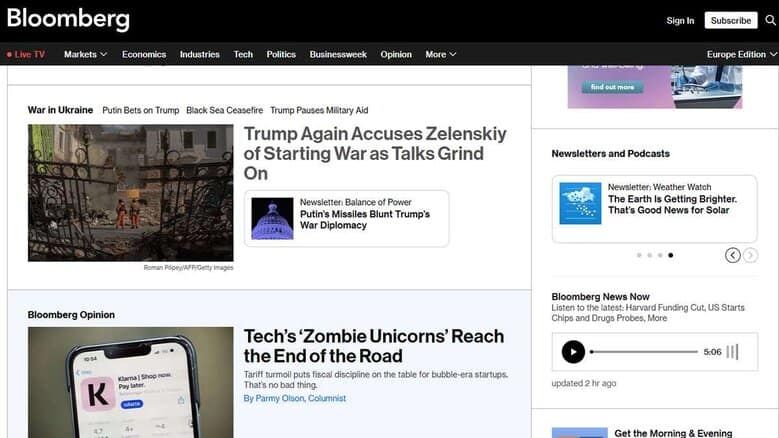 Спецпосланець Трампа Віткофф заявив про «переконливу» зустріч із Путіним у Санкт-Петербурзі a screenshot of a news page