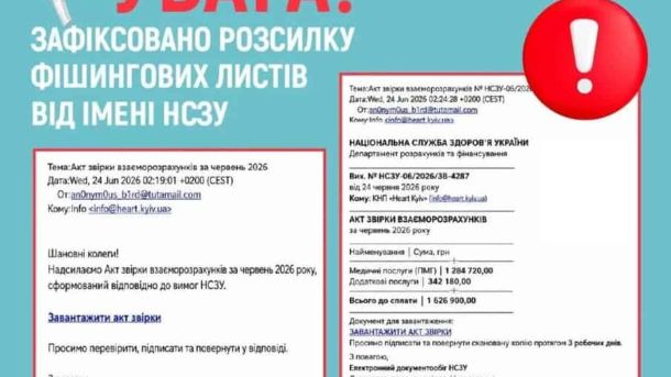 Кияни вимагають скасувати паркінг на Пейзажній алеї Медзаклади Києва отримують фішингові листи від імені НСЗУ: ілюстративне зображення кібербезпеки та захисту медичної документації