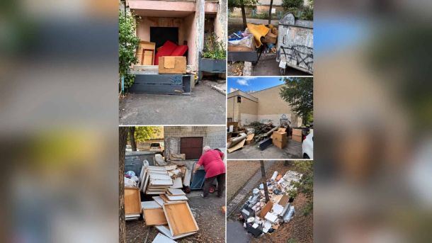 БпЛА пошкодили 17 об’єктів у п’яти районах Київщини за добу Стихійне звалище з меблів і великогабаритних відходів біля контейнерного майданчика у дворі Оболонського р-ну Києва