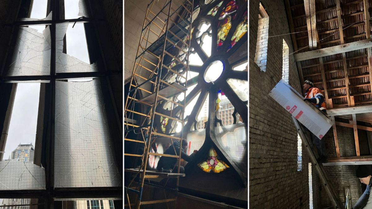 У Києві католики самі закрили дах і вікна костелу святого Миколая через бездіяльність Мінкульту Ремонтні роботи в римо-католицькому костелі