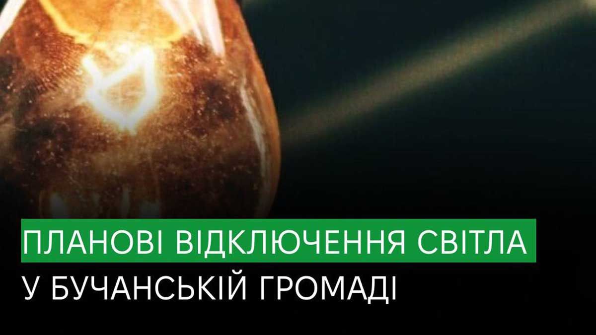 У Бучанській громаді 24 липня відбудуться планові відключення електроенергії У Бучанській громаді 24 липня відбудуться планові відключення електроенергії