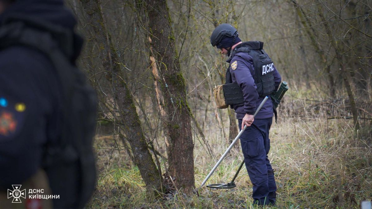 Розмінування Київщини: очищено понад 38,6 тис. га Двоє саперів під час огляду території