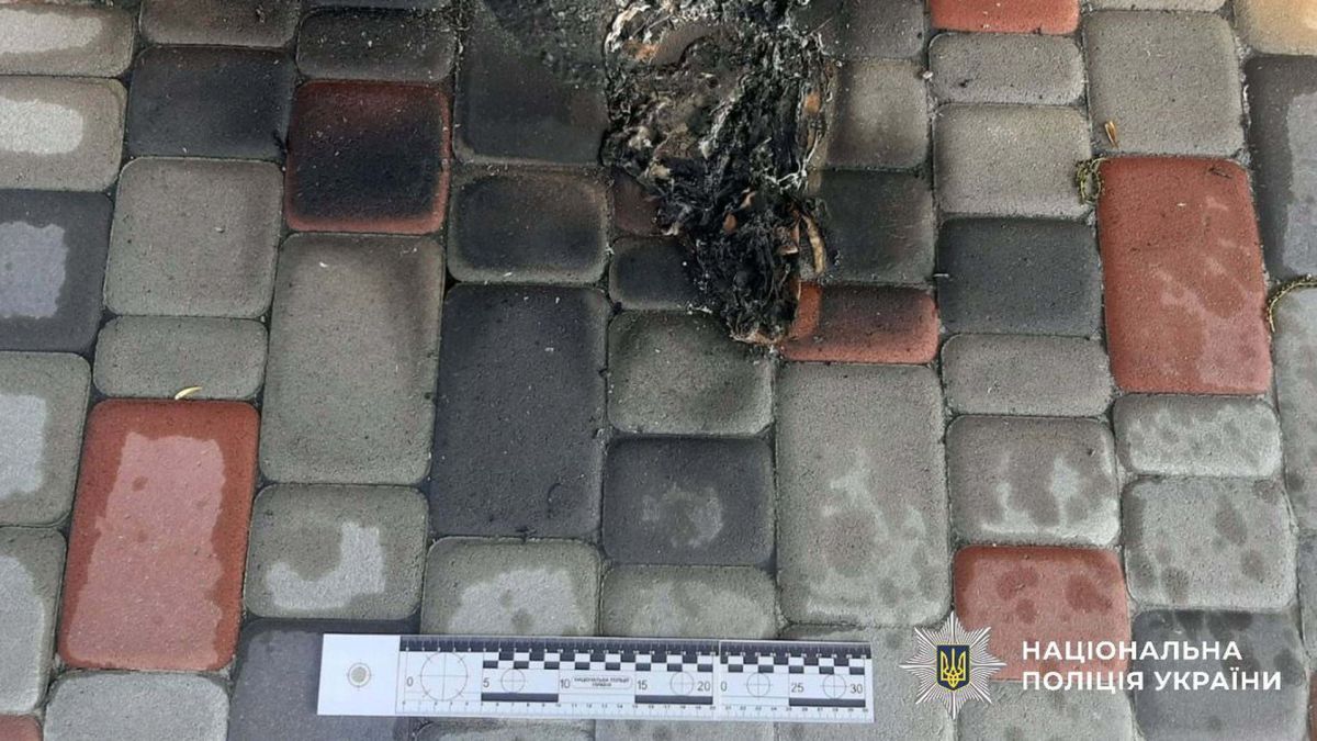 У Броварах намагалися підпалити кав'ярню: зловмисникам загрожує до 10 років Обгоріла запалювальна суміш на тротуарній плитці біля входу в кав'ярню у Броварах — місце спроби підпалу