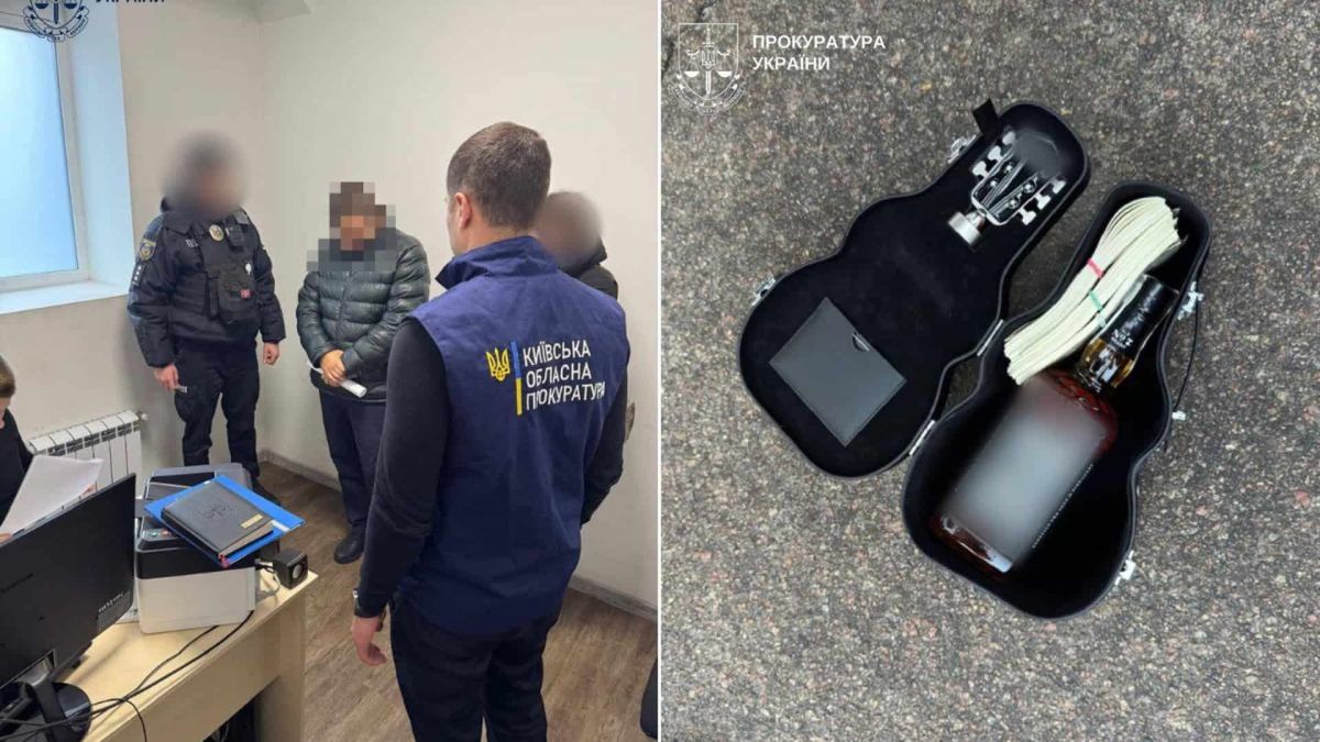 На Київщині викрито поліцейського, який вимагав 25 тисяч доларів за «кришування» бізнесу Правоохоронці проводять слідчі дії, вилучено гроші та алкоголь