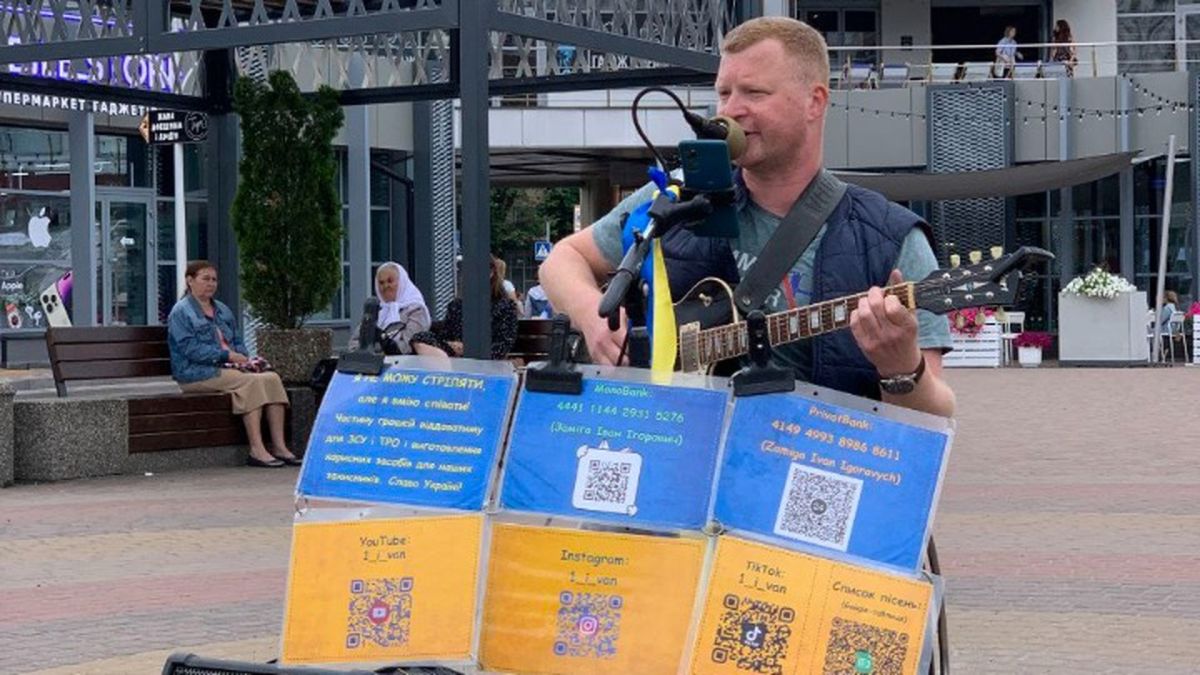 Музикант Заміга: нападник вибачився, не хочу йому проблем (відео) Іван Заміга грає на гітарі і збирає кошти на ЗСУ на вулиці