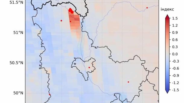 Пожежа в Чорнобильській зоні: 200 рятувальників і 60 одиниць техніки гасять ліс Супутниковий знімок шлейфу диму від пожеж у Чорнобильській зоні відчуження, що поширюється на Київ 27–28 червня 2026 року