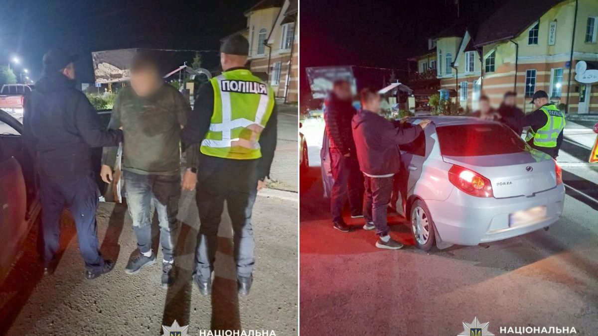 На Київщині затримали двох чоловіків, які переправляли «ухилянтів» через кордон за $6500 Поліцейські уночі затримують чоловіків біля автомобілів
