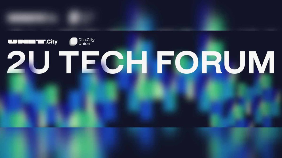 2U Tech Forum у Києві: AI, defense-tech і Жадан на одній сцені Банер 2U Tech Forum 2026 — технологічний форум від UNIT.City та Diia.City Union у Києві 28 травня