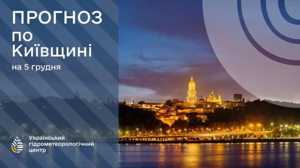 Поділ: на Замковій горі раптово знайшли мур Флорівського монастиря Вечірній Київ на зображенні Укргідрометцентру з прогнозом погоди на 5 грудня