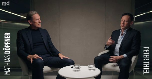 БпЛА пошкодили школу, церкву й шість будинків у Бориспільському р-ні Пітер Тіль і Матіас Депфнер під час інтерв’ю md meets у Берліні