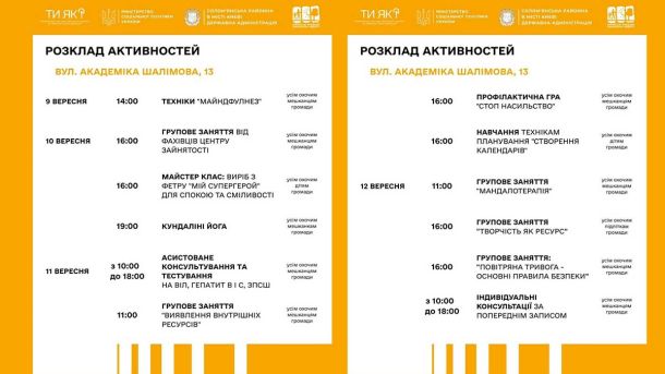 Ці вихідні у Києві: перелік захоплюючих подій на weekend Активності у Києві: розклад подій на тиждень, включаючи тренінги, йогу, групові заняття та консультації для мешканців міста