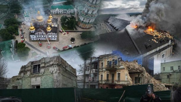 Актор Костянтин Темляк визнав звинувачення у насильстві, скандал набирає обертів Колаж: знесені будівлі на Подолі та пожежа в Успенському соборі Києво-Печерської Лаври, знищення культурної спадщини Києва