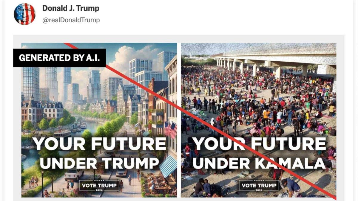 Як Трамп використовує ШІ для пропаганди: десятки фейків у соцмережах Як Трамп використовує ШІ для пропаганди: десятки фейків у соцмережах