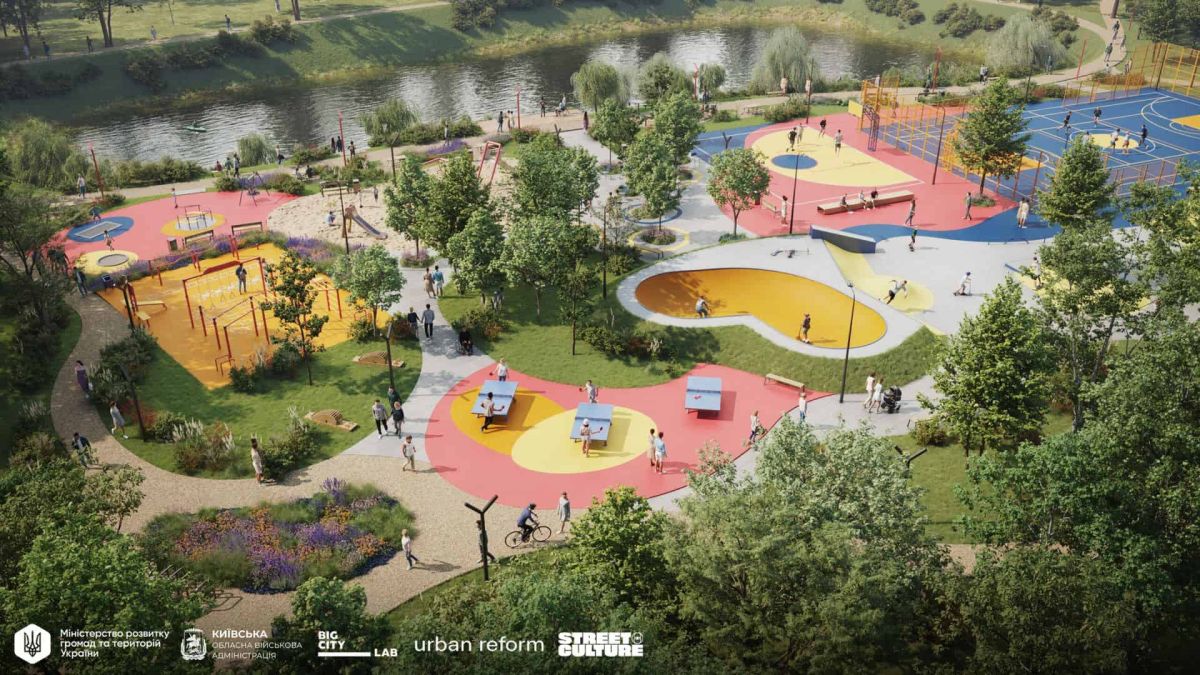 У Вишневому з’явиться активний парк із локаціями для спорту та відпочинку (фото) Візуалізація проєкту нового парку у Вишневому на Київщині