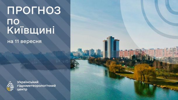 Прогноз погоди на 14 вересня для Києва та області Інфографіка з прогнозом погоди для Київщини на 11 вересня від Українського гідрометеорологічного центру