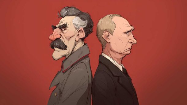 Чому ШІ мислить краще, коли сперечається сам із собою Графічне зображення Сталіна і Путіна