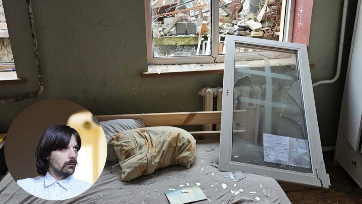 Сценограф Театру Курбаса врятувався від ракети в погребі Спальня з вибитим вікном внаслідок російського удару