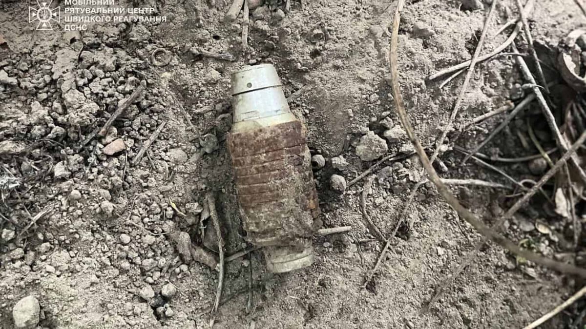 Дитина знайшла бойову гранату під час прогулянки на Київщині Артилерійська міна на землі