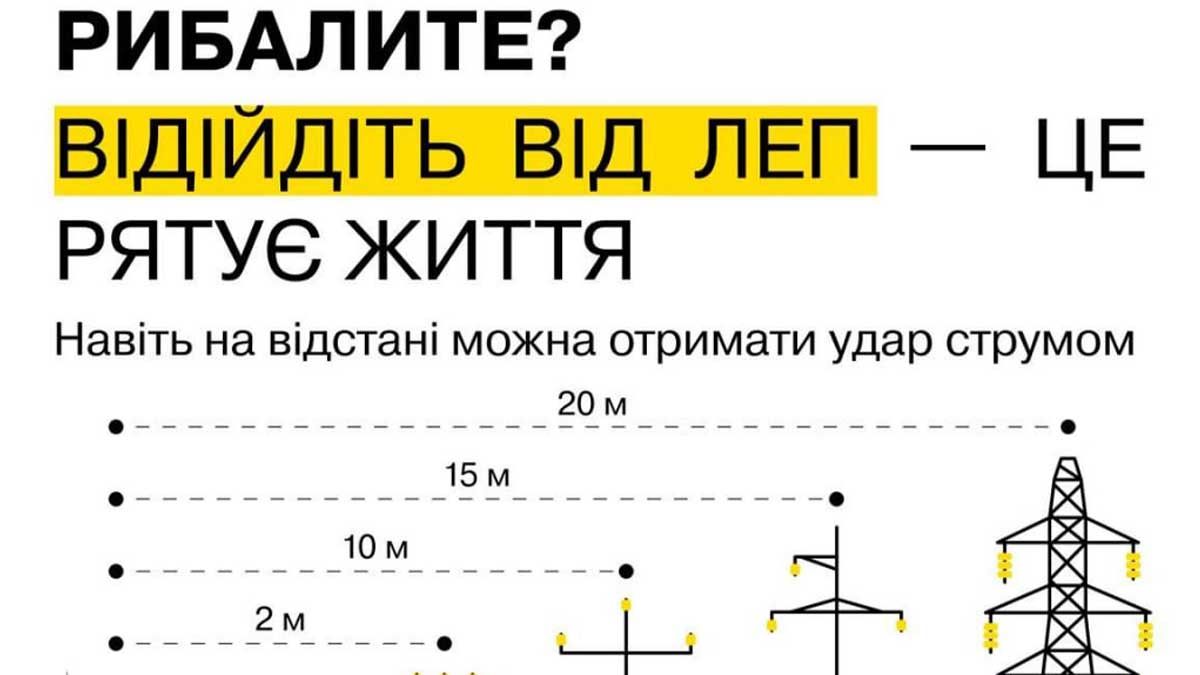 Не ловіть рибу під дротами: ДТЕК застерігає киян від смертельної помилки Не ловіть рибу під дротами: ДТЕК застерігає киян від смертельної помилки