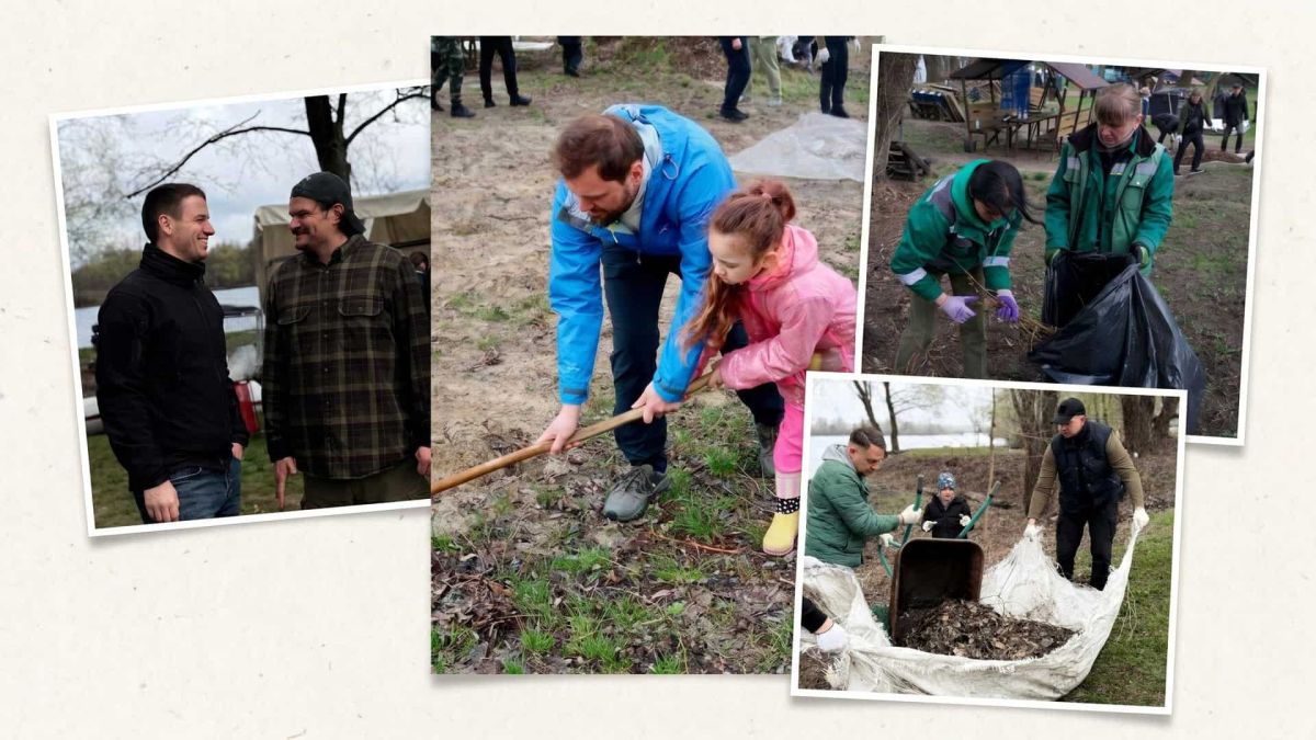 Толока в Києві в День довкілля: 7038 учасників, 3352 куб. м сміття Учасники загальноміської толоки в Києві прибирають парк і висаджують саджанці у День довкілля 18 квітня 2026 року