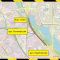 Головні новини Києва | Kyiv.News Карта обмеження руху на вулиці Богатирській у Києві від АЗС «КЛО» до вулиці Куренівської — ділянка позначена червоним для ремонту до 7 червня