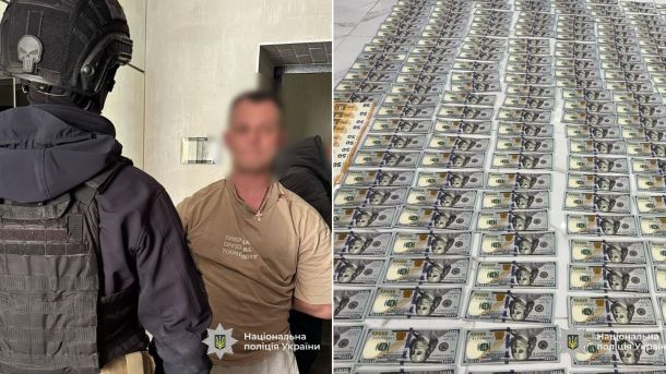 У Києві викрили групу, що контролювала понад 20 незаконних гральних закладів Поліція затримує чоловіка, поруч вилучені великі суми готівки у доларах США.