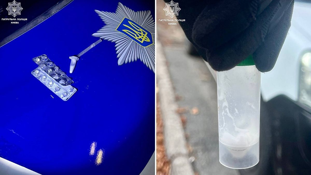У двох районах Києва під час комендантської години затримали чоловіків з підозрілими речовинами Наркотичні речовини та предмети, вилучені поліцією
