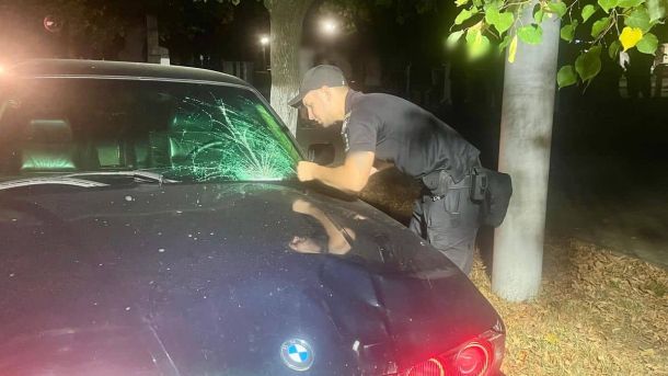 В Інституті біохімії ім. Палладіна виявили фінансові зловживання на понад 17 мільйонів гривень Патрульний поліцейський оглядає пошкоджений автомобіль BMW з тріщиною на вітровому склі після ДТП в Києві вночі.
