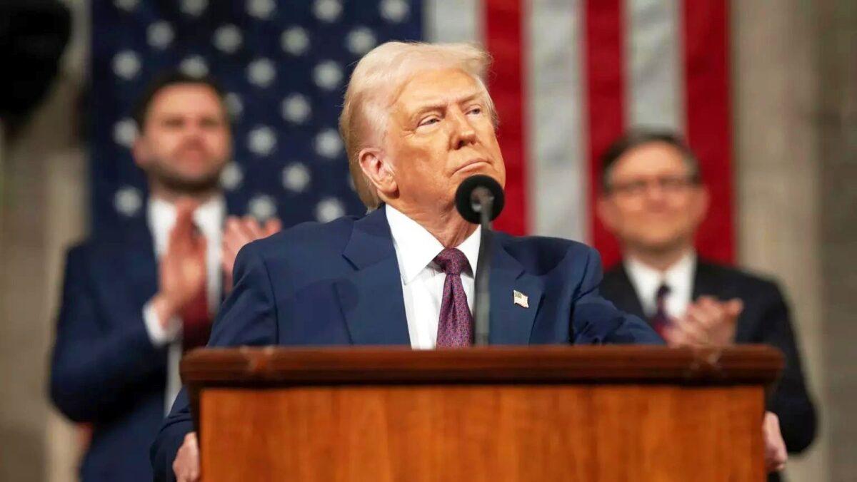 Президент США Дональд Трамп під час виступу в Конгресі СШ