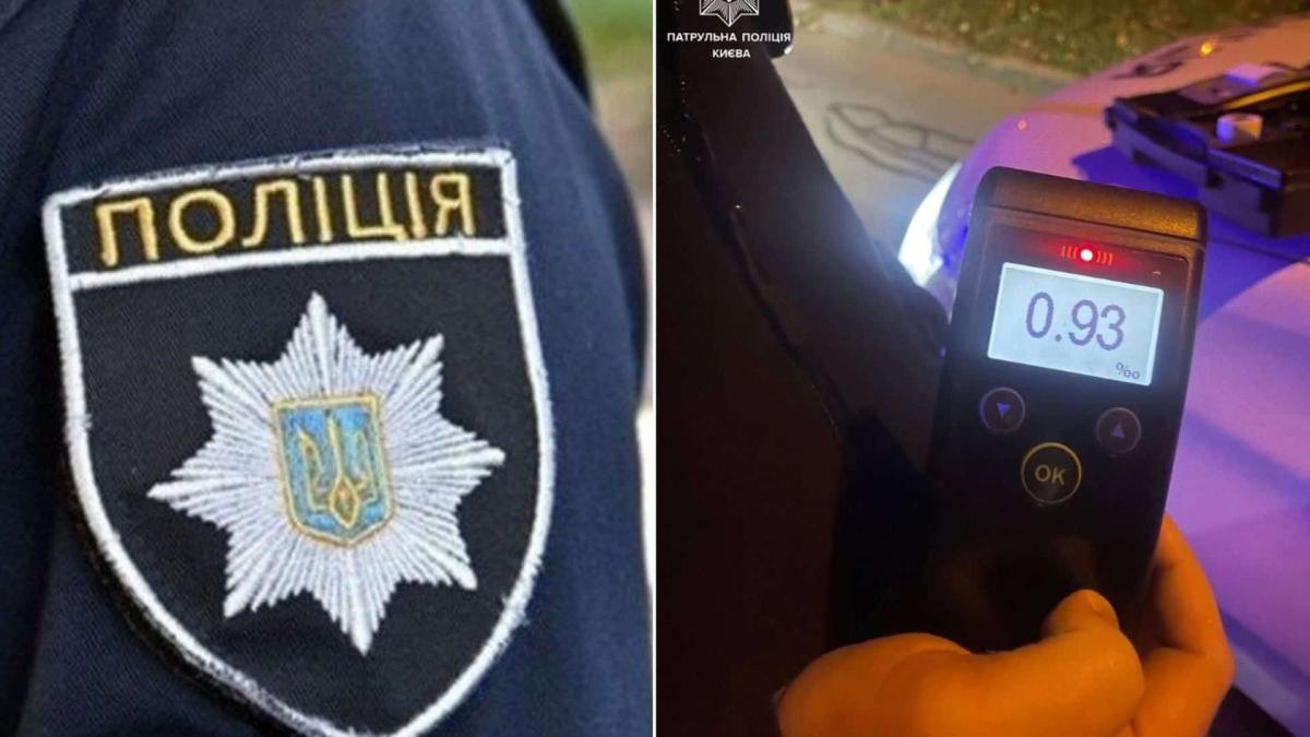 Шеврон поліції, поруч драгер з результатом 0.93‰