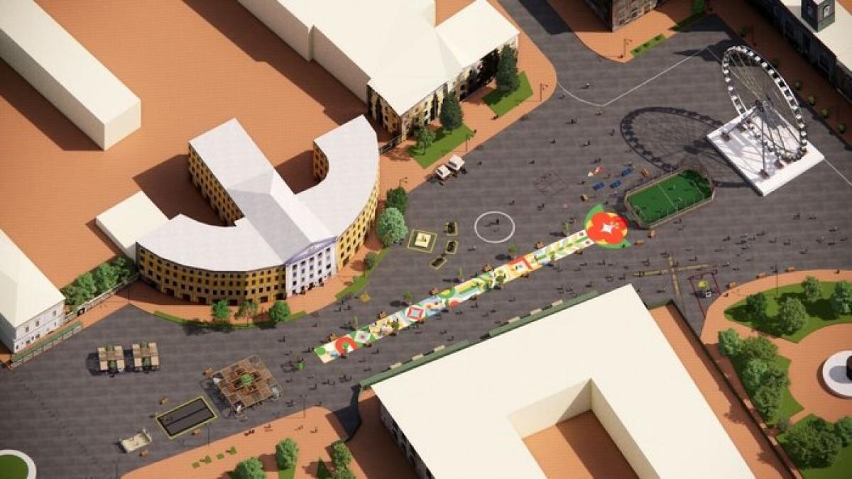 На Контрактовій площі облаштовують новий простір TORV: малюнки, лавки й урбаністика у дії На Контрактовій площі облаштовують новий простір TORV: малюнки, лавки й урбаністика у дії