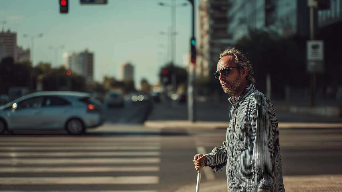 a man standing on a street corner