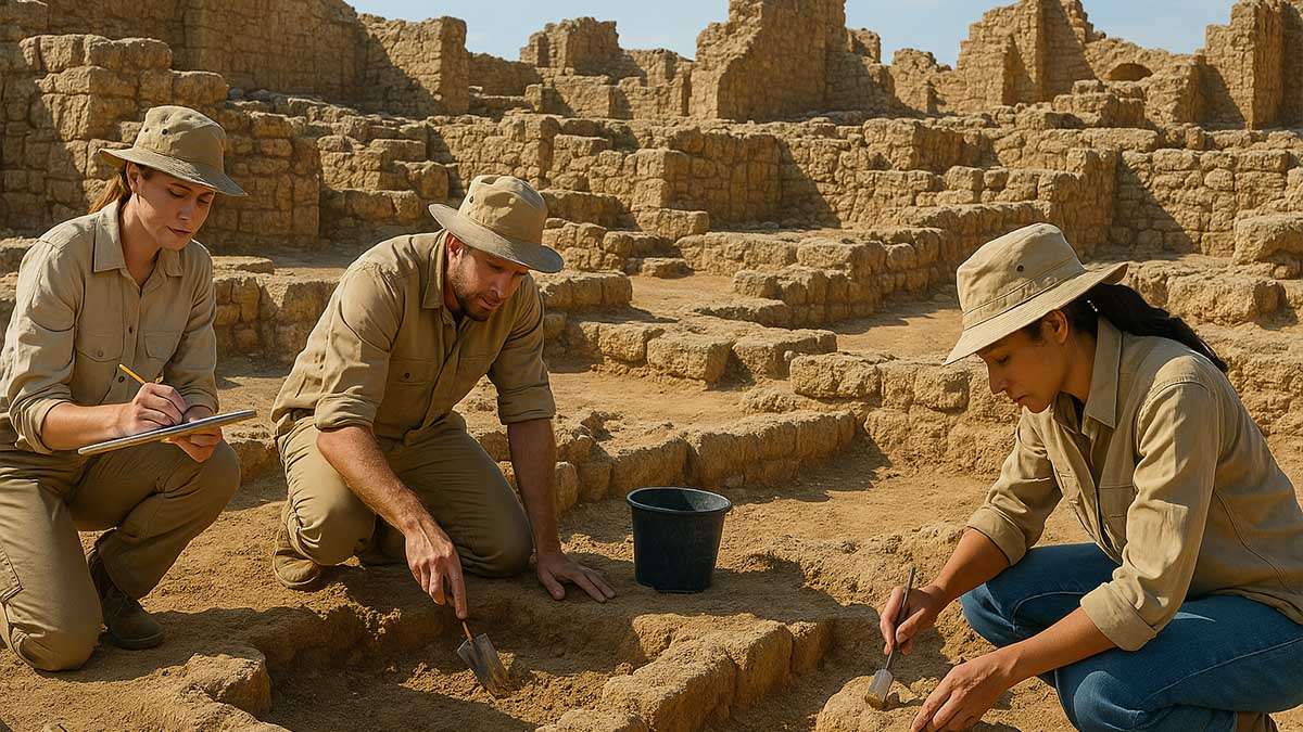 a couple of men working on a building