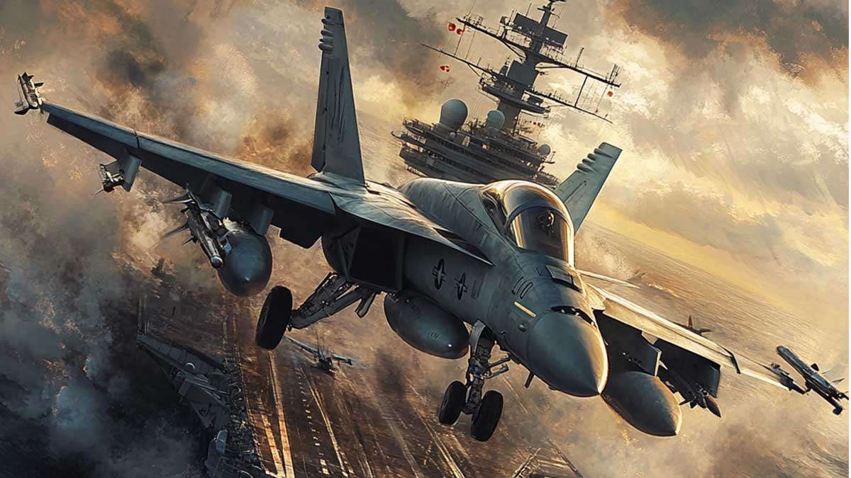 літак злітає з авіаносця