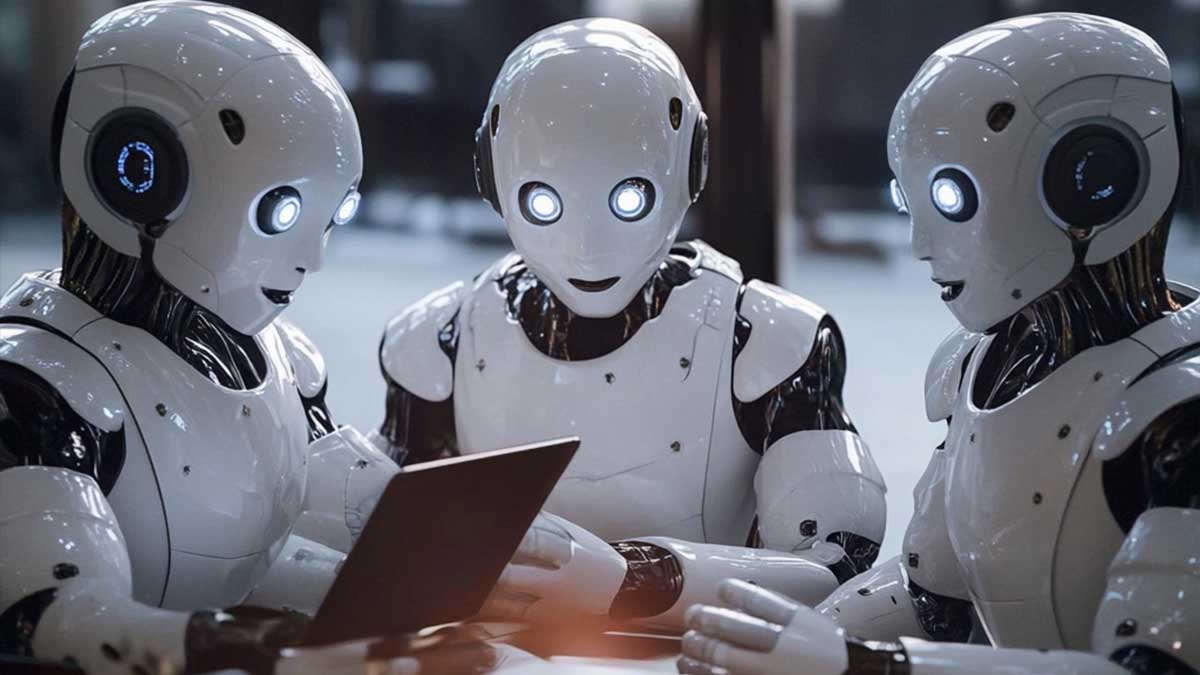 роботи дивляться в планшет