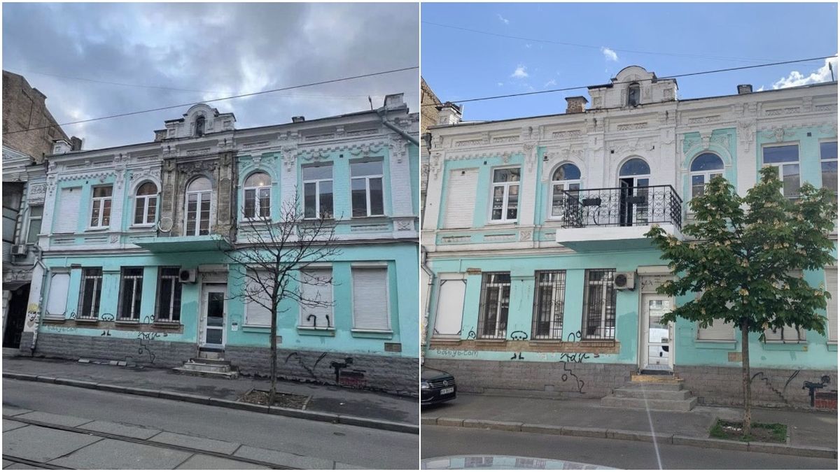 У Києві відновили фасад будинку Казарновської на Подолі: з балкона вперше зняли скління