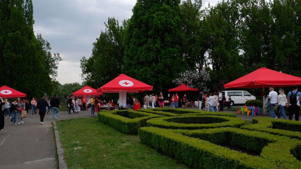 Акція «Червоного Хреста» в ботсаду. Фото: Вечірній Київ / Наталка Марків