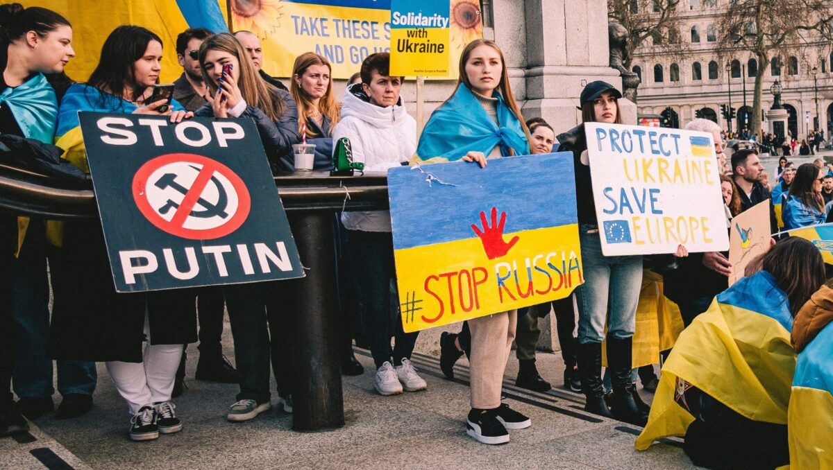 Акція з вимогою до РФ припинити війну проти України. Лондон, 2022 рік