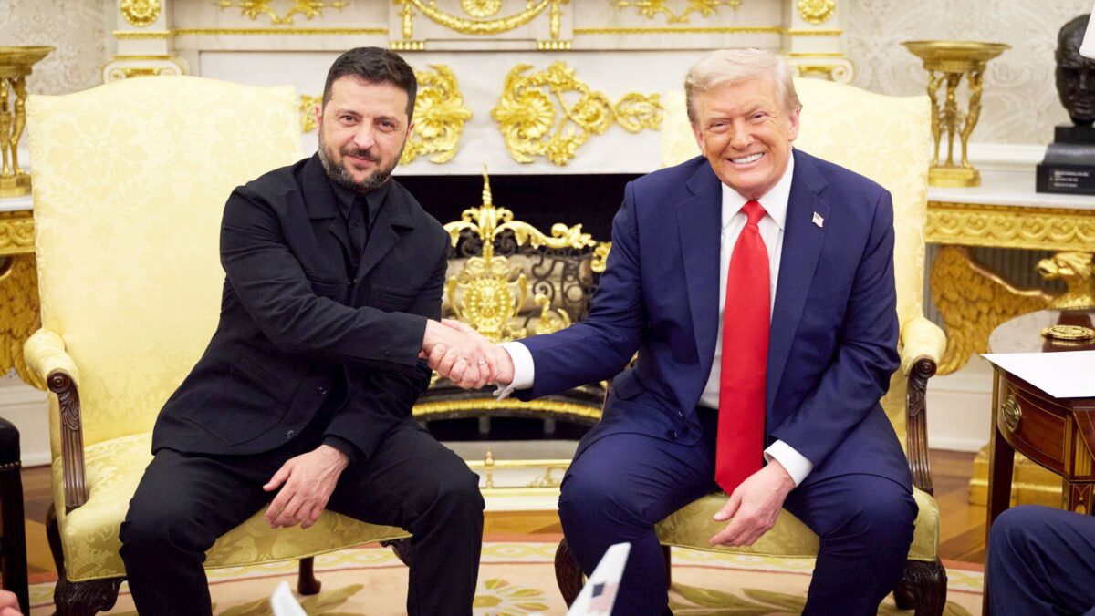 Президент України Володимир Зеленський і президент США Дональд Трамп. Вашингтон, 18 серпня 2025 року