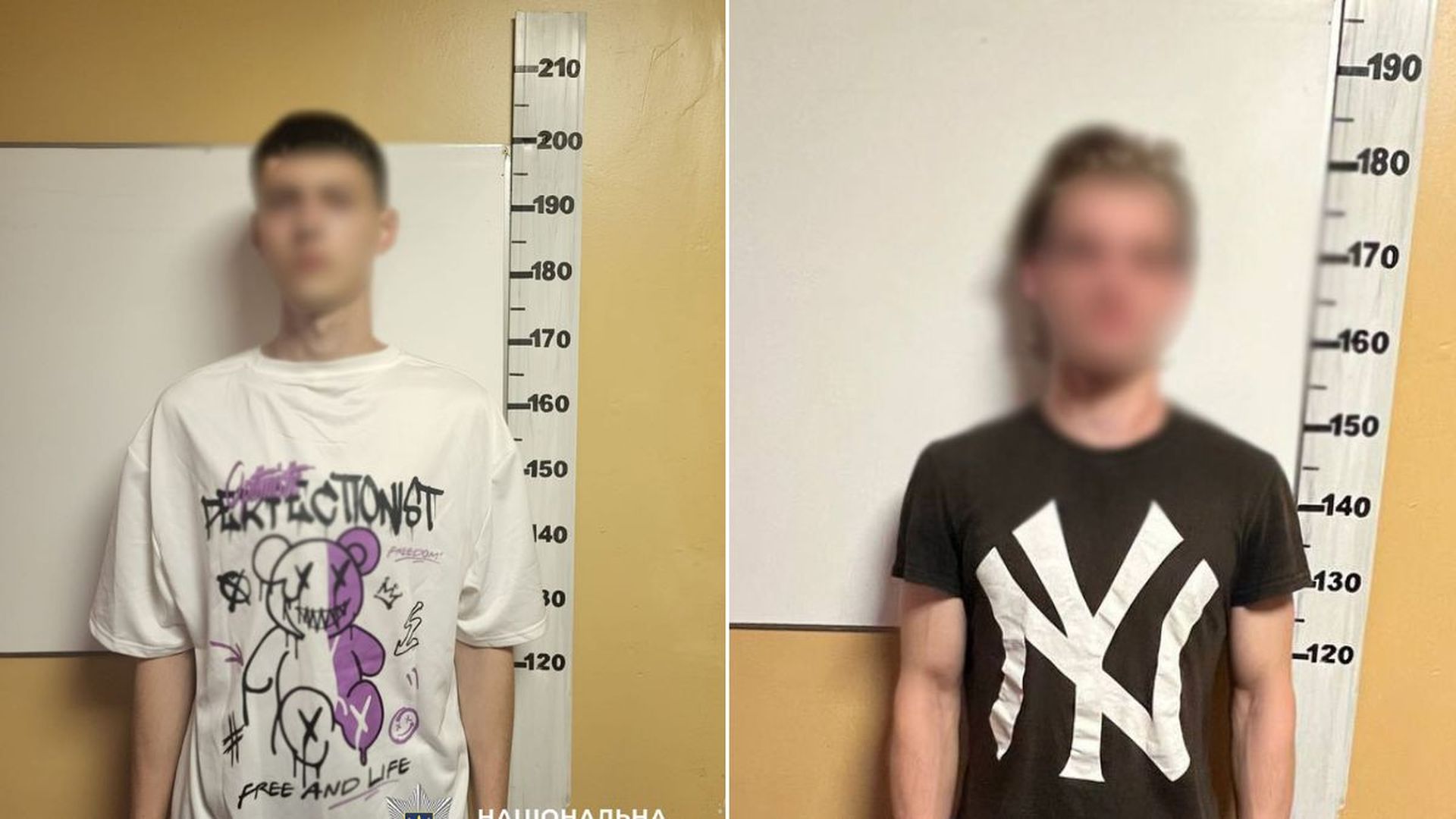 Затримані нападники в поліцейському відділенні