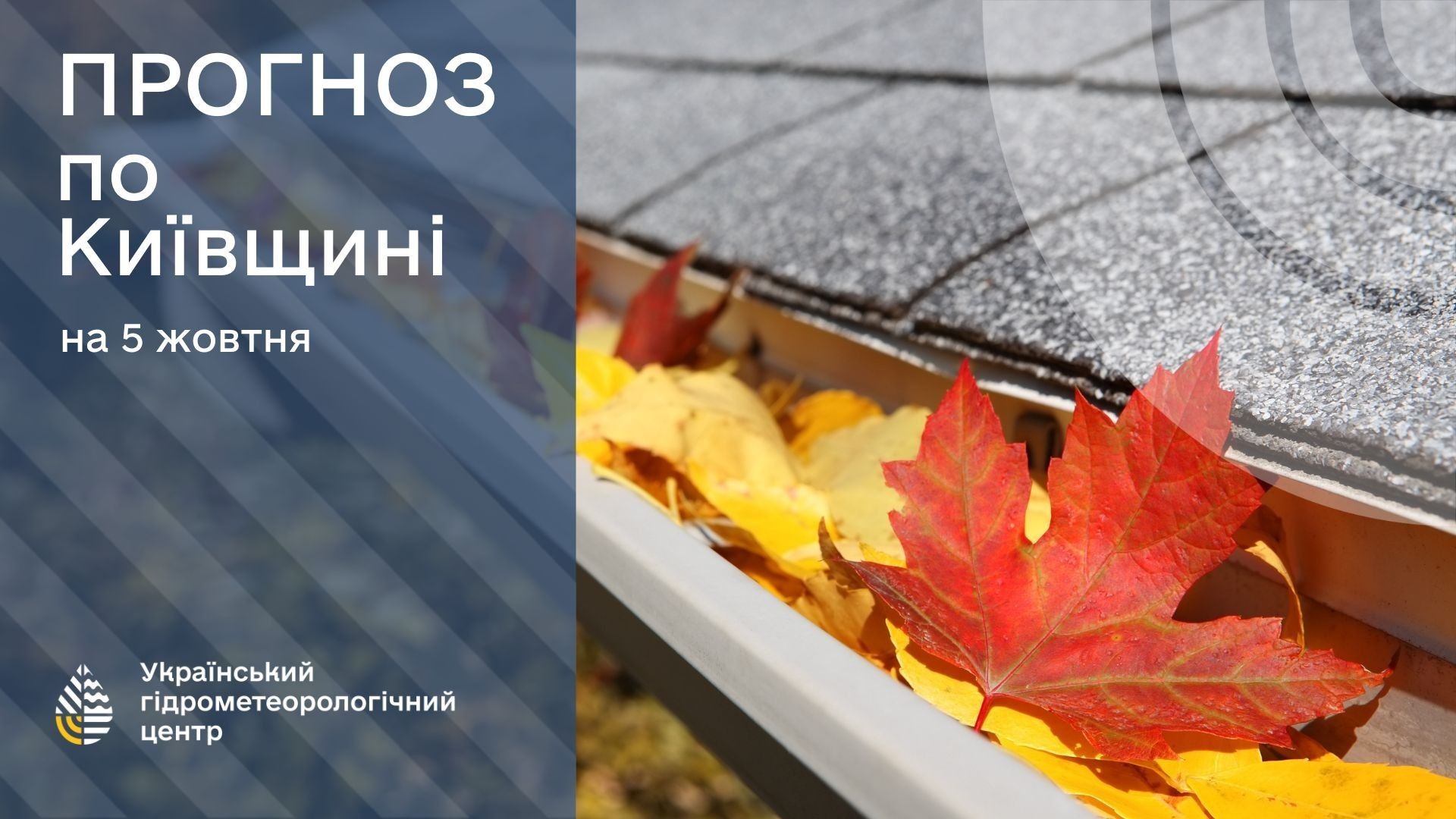 Інфографіка з прогнозом погоди для Київщини на 5 жовтня від Українського гідрометеорологічного центру