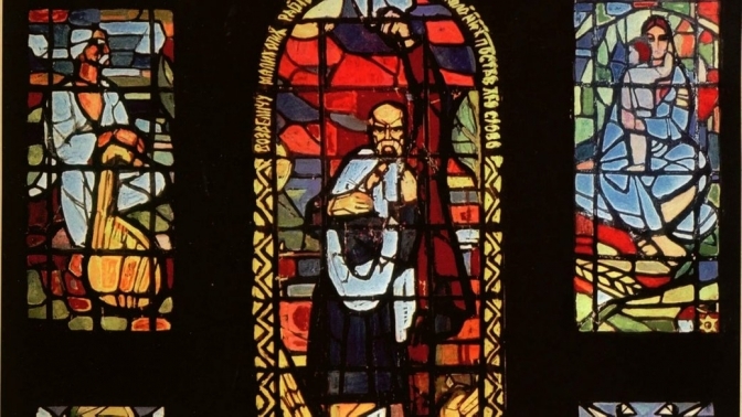 Алла Горська: художниця, яка «народилася в Києві вдруге» та не злякалася КДБ Ескіз вітража "Шевченко. Мати"