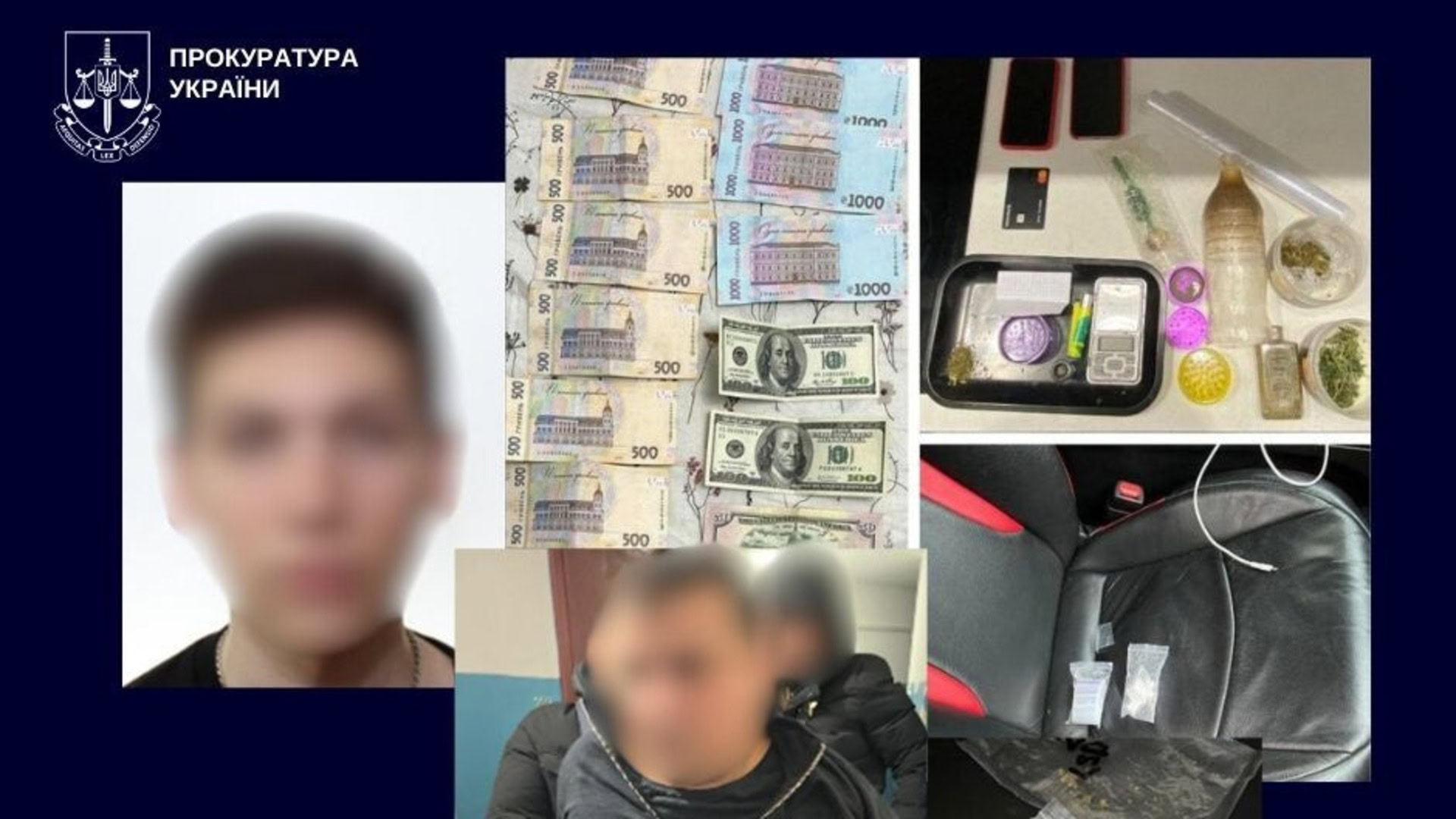 Затримані підозрювані та вилучені у них гроші