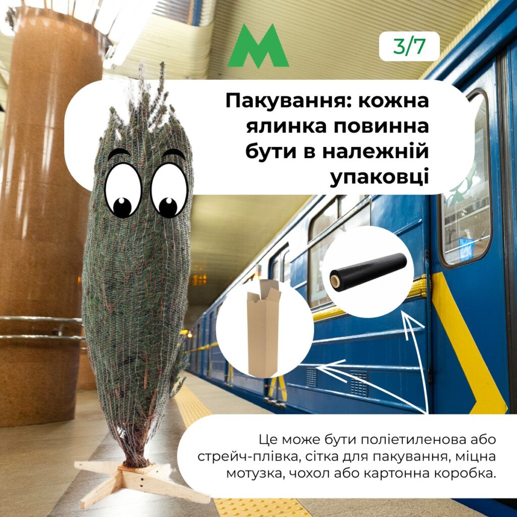 Ялинка у потязі метро