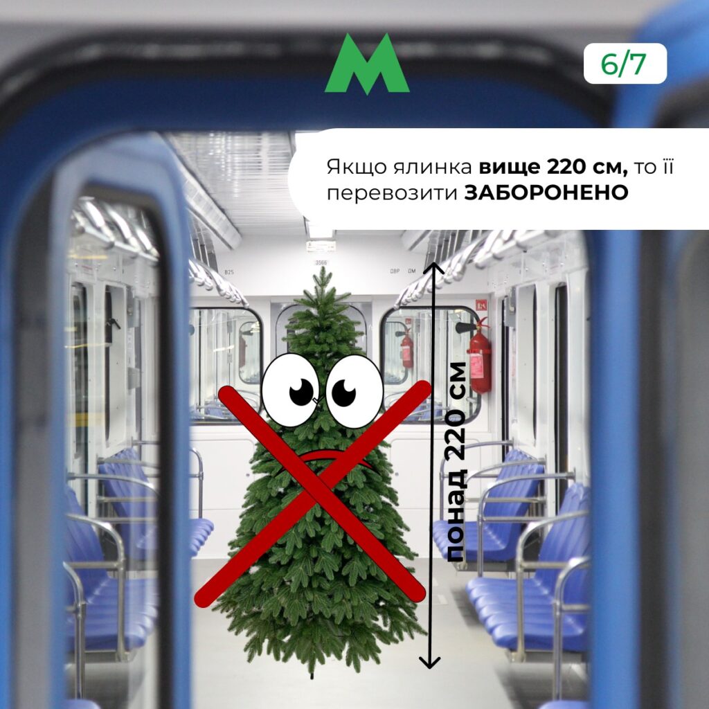 Ялинка у потязі метро