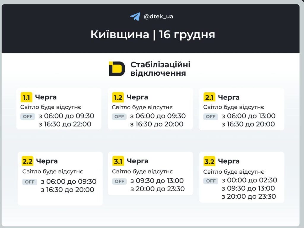 Кияни можуть залишитися без електрики від 4 до 11 годин — деталі для кожної черги