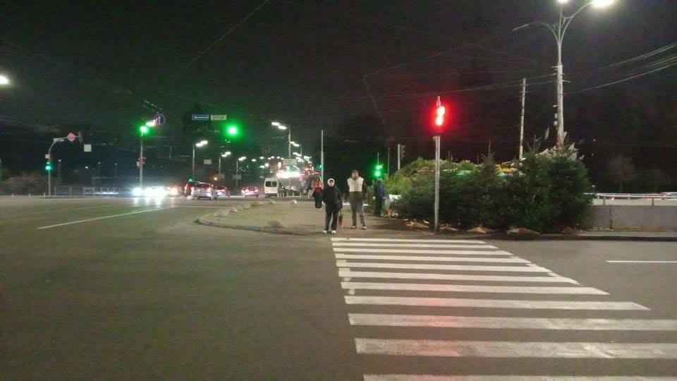 На Дорогожичах перенесли ялинки від пішохідного переходу