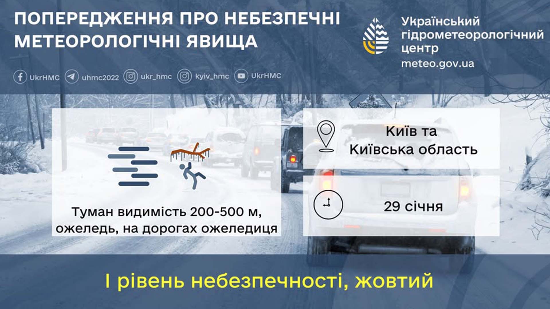 Попередження Укргідрометцентру про небезпечні метеорологічні явища